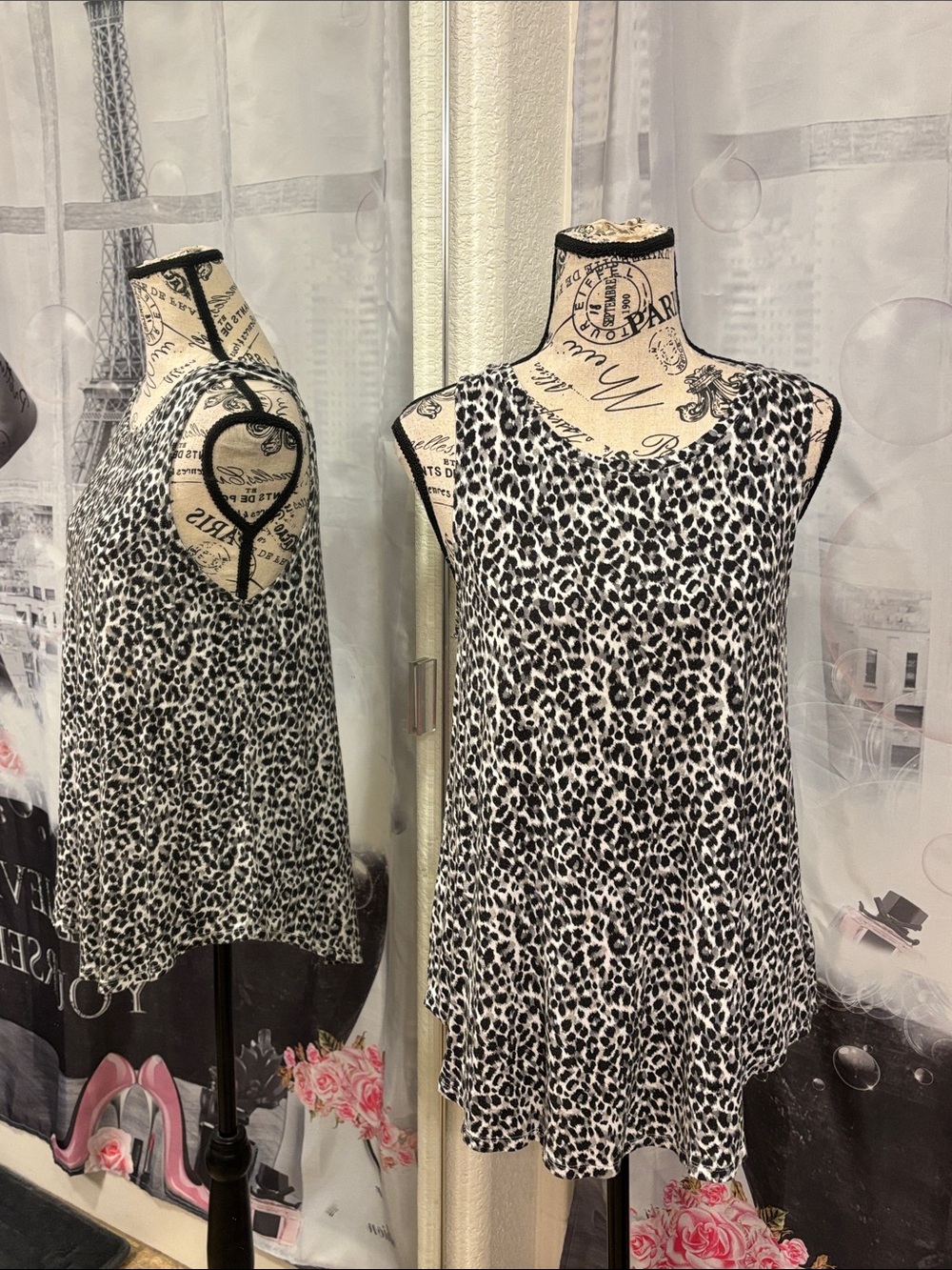 Old Navy Sleeveless Luxe Leopard-Print Swing Tank Top